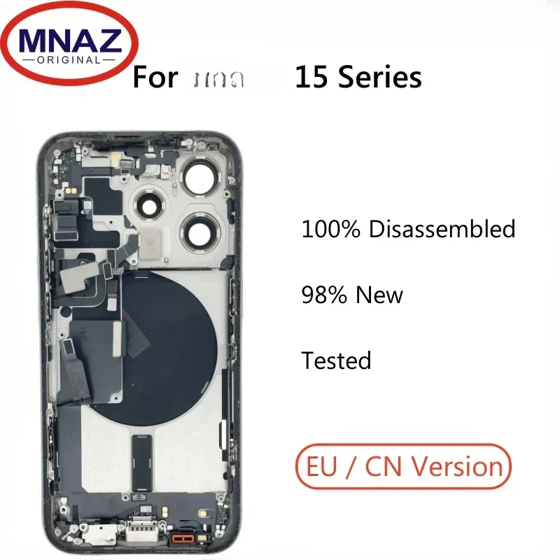 A+++ Ori Disassembled Middle Frame Housing Back Cover For 15 Pro Max 15 Plus with Wireless Assembly Replacement