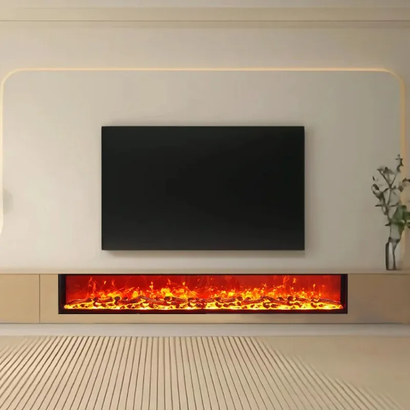 Customized Decor Electric Fireplace Heater Insert Wall Mounted Led Multicolored Flame Adjustment Electric Fireplace