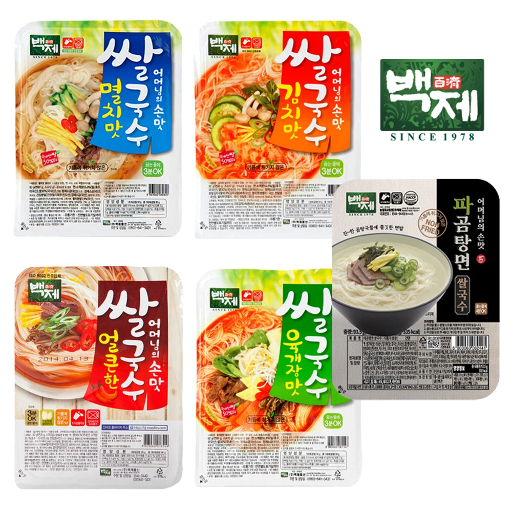 //한/10/24/30Fideos de Arroz Baekje Sabor Anchovy/Sabor Kimchi/Sabor Yukgaejang/Sabor Picante/Fideos de Sopa de Cebolla Verde 10/24/30 Tazas Ramen
