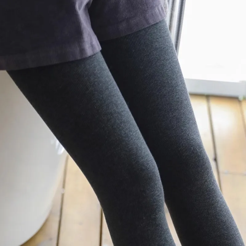 Autumn Fashion Simple Style Grey Women's Pantyhose Comfortable Breathable Thread Lolita Hottie Medium Thickness Cotton Tights