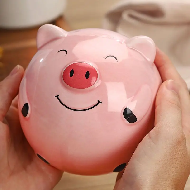 Cute Cartoon Little Pig Money Jar, Ceramic, Cute and Cute Da Wei Pig Change Money Jar, Children\'s Birthday Gift, Financial Gift