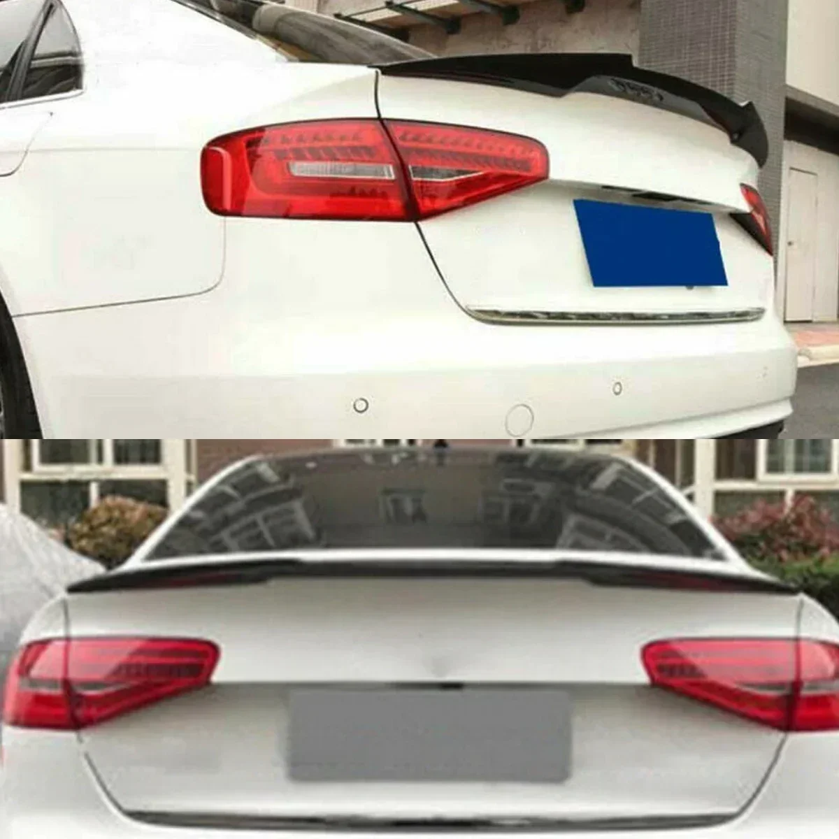 FOR 2013-2016 AUDI A4 S4 B8.5 V STYLE DUCKTIAL REAR SPOILER WING glossly black  ABS