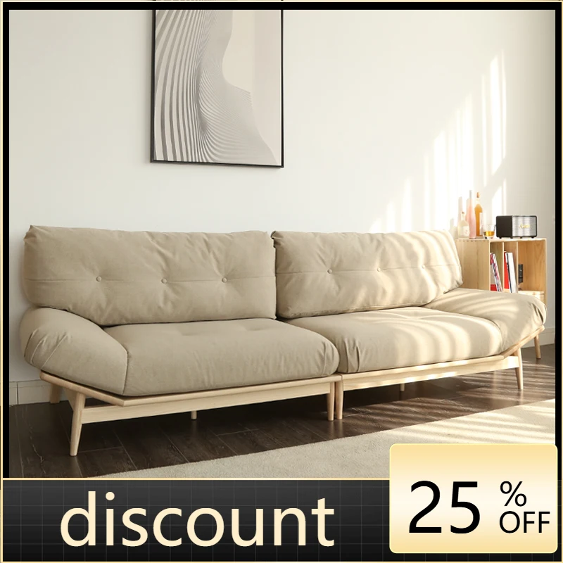 LMM solid wood sofa Japanese simple living room small apartment Chinese sofa