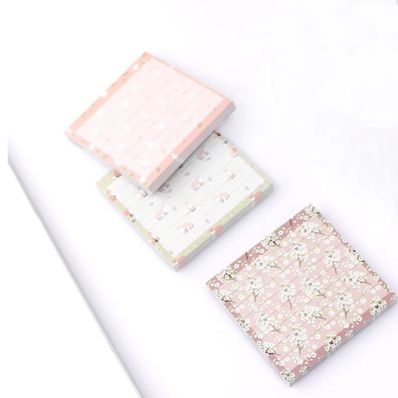 1 Pack/lot Cartoon Animal Floral striped Color Stripes Memo Pads Horizontal Line Notes Posted Office Convenience Stickers