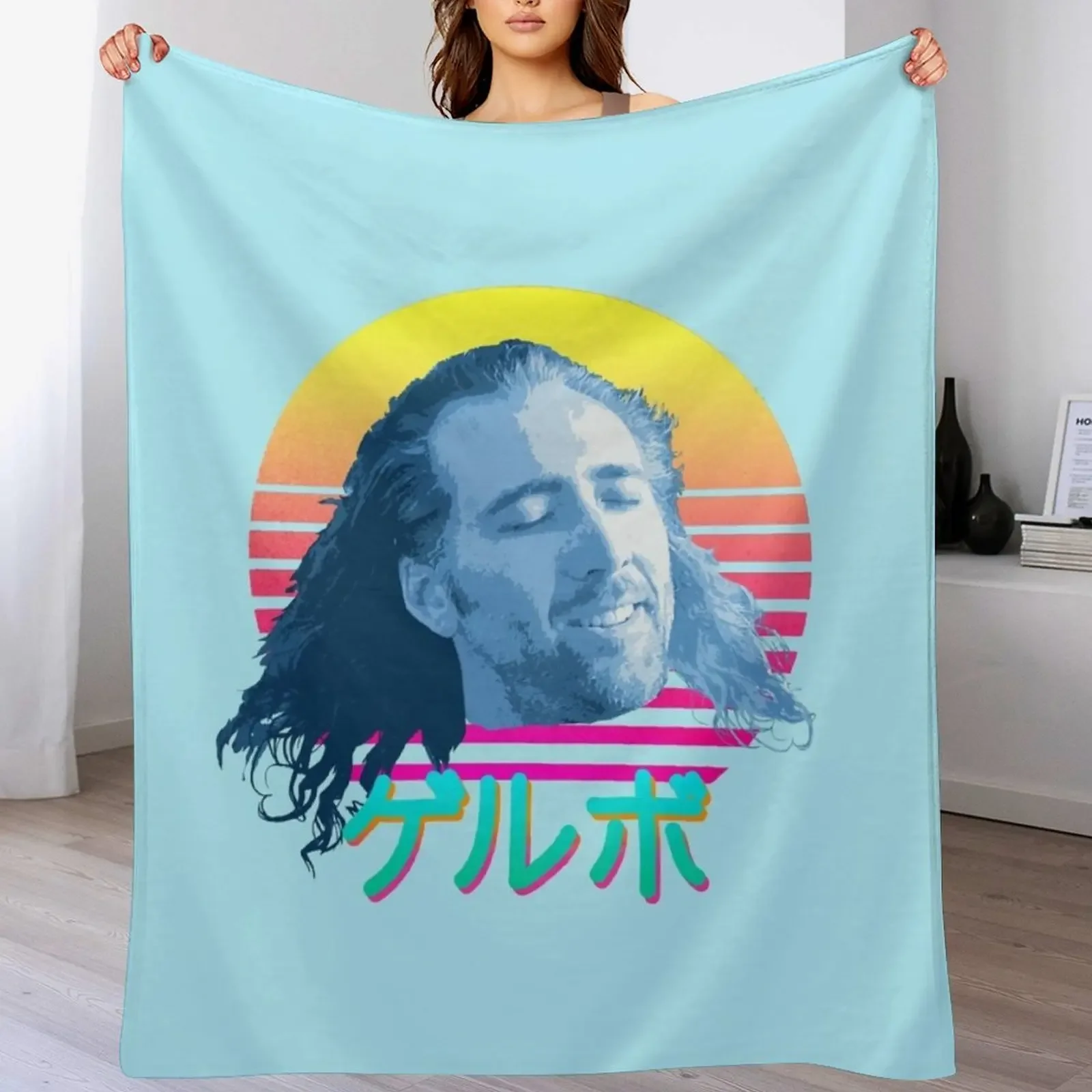 

Nicolas Cage ゲルボ! Throw Blanket Flannel Fabric blankets and throws Hair Thins Blankets