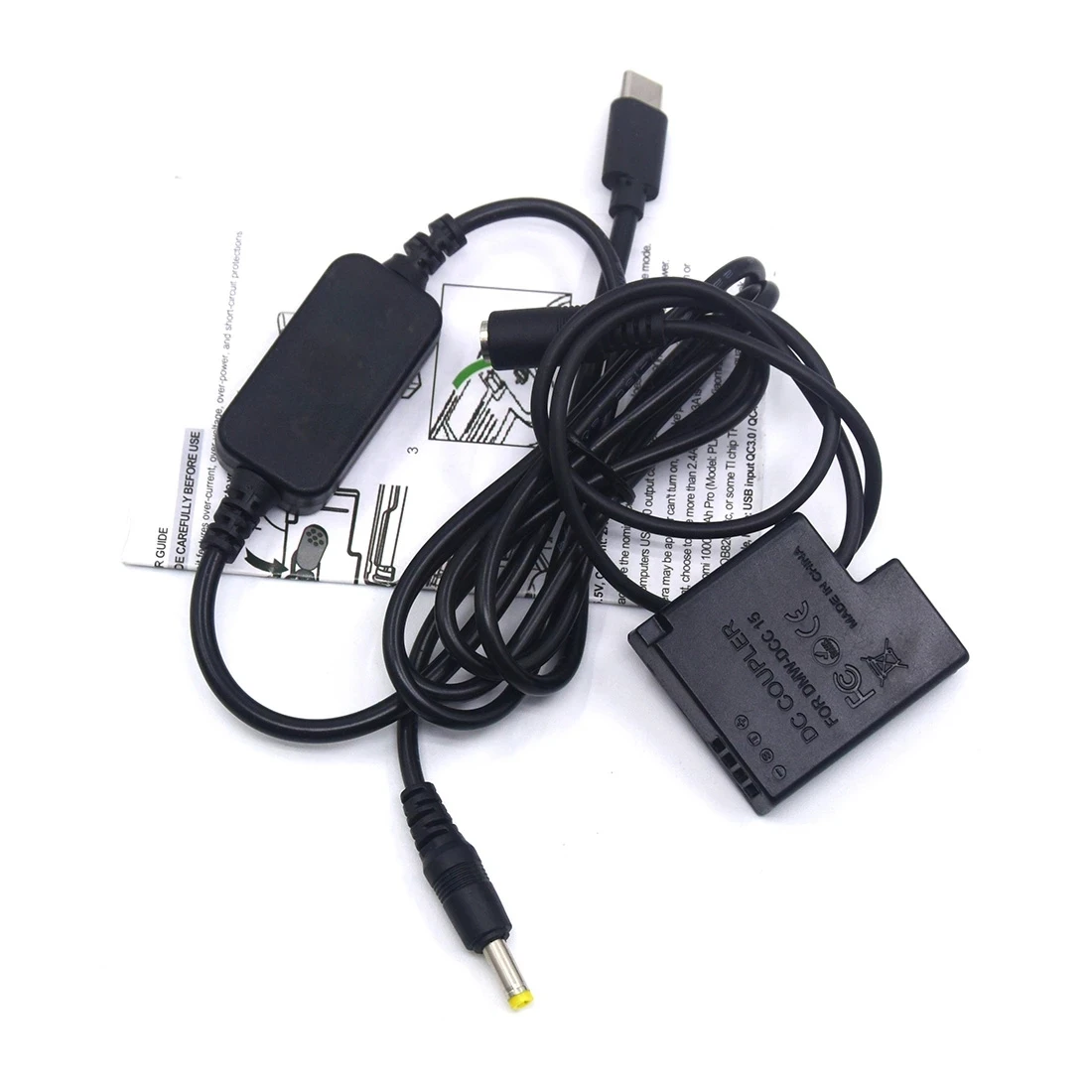 

DMW-DCC15 Coupler DMW-BLH7 BLH7PP BLH7E Dummy Battery USB Type C USB-PD Converter To DC Cable For Lumix DMC-GM5 GF7 GF8 GM1