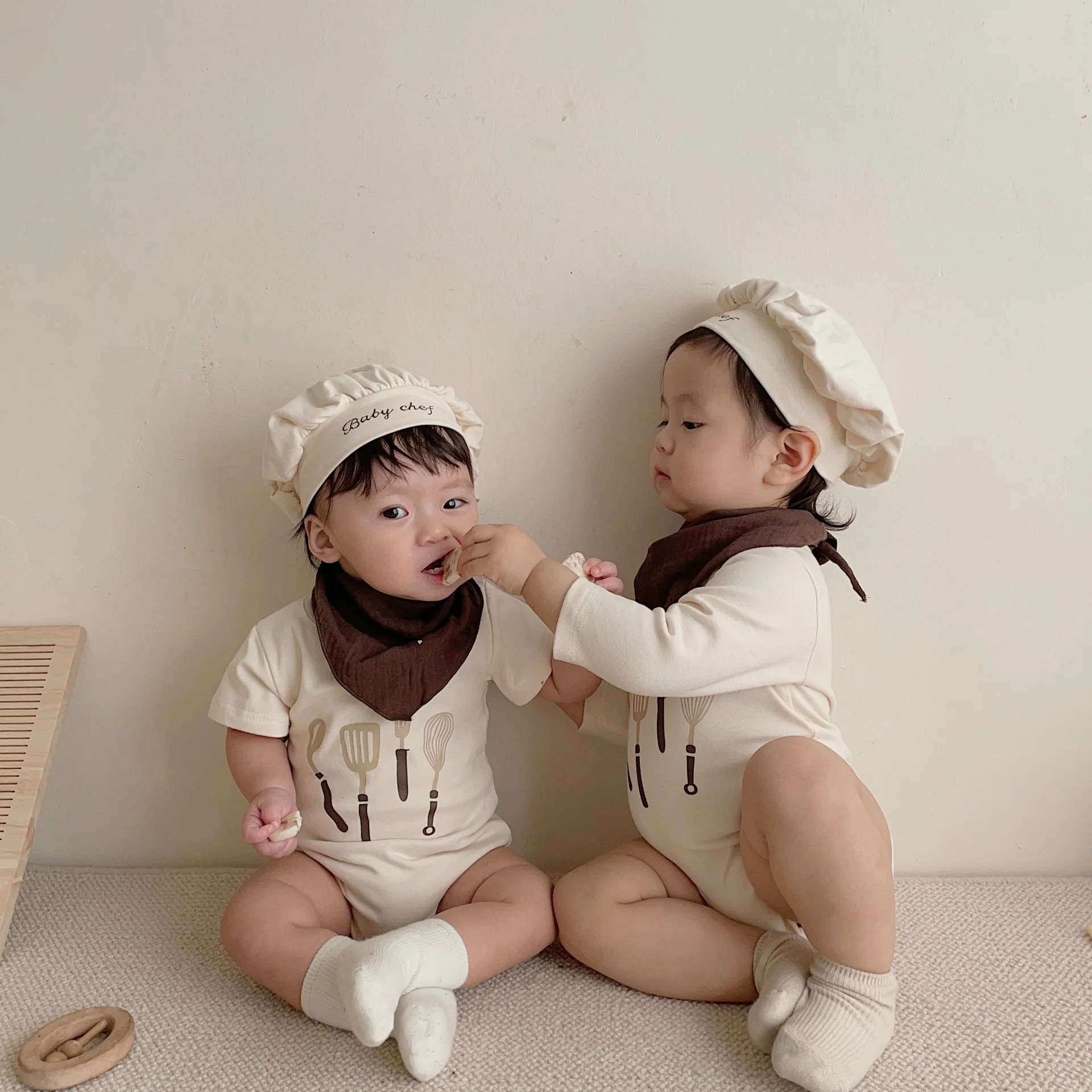 Spring Summer 2025 Casual All-match Soft and Comfortable New Rompers Baby Clothes Chef Style Rompers