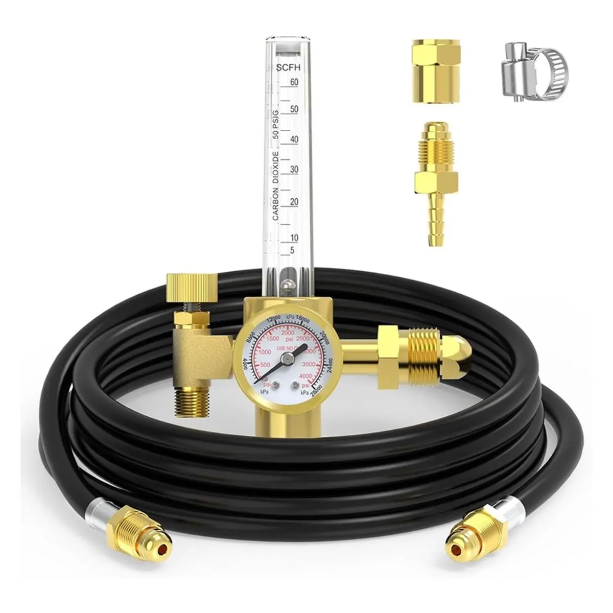 2026 New Welding Gas Regulator Meter Hose, Leak-Proof CO2 Pressure Gauge with Universal Multi-Interface