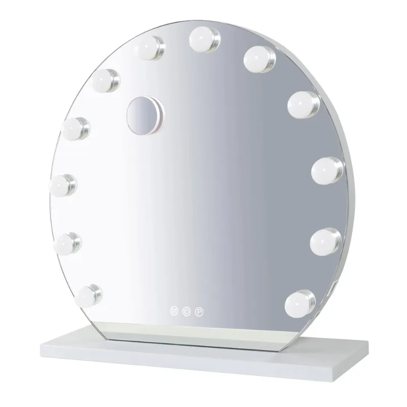 

Intelligent Rotating Dimmable Glass Dresser Makeup Mirror Customized Logo Light Emitting Diode Makeup Mirror