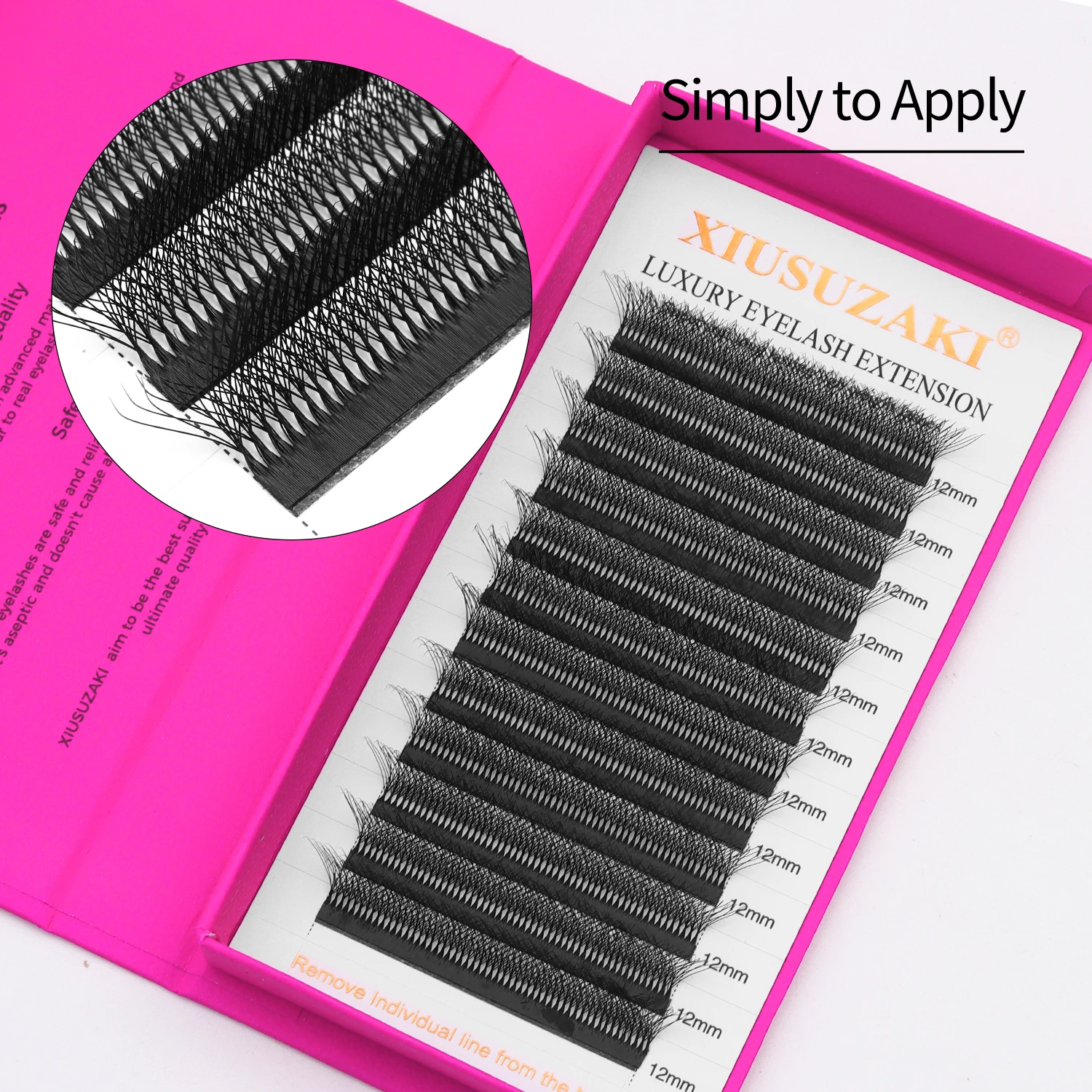 XIUSUZAKI 9D W Wimpern Schwarz Braun Vorgefertigte Fächer Wimpernverlängerungen Natürlich Weich Individuelles Volumen Falsche Wimpern Make-up-Tools