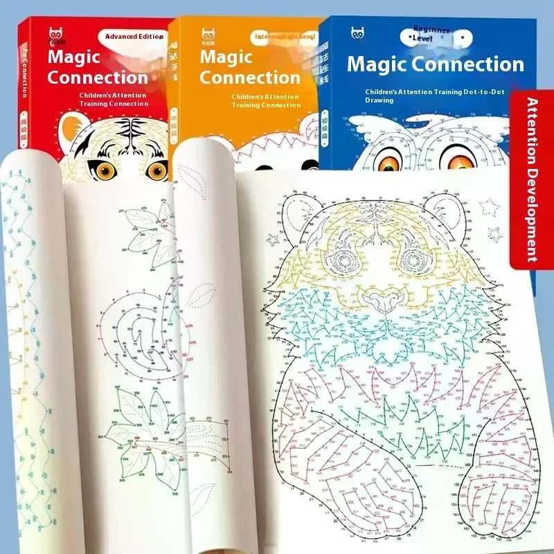 1/2/3 Stuks Digitale Connectiviteit En Kleurboek Set Voor Kinderen Geschikt Voor Leeftijden 3-6 44 Patroon Gericht Trainingsboek