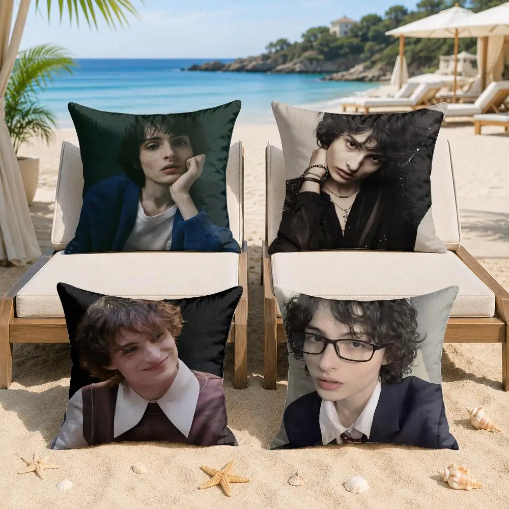 Finn W-wolfhard Singer Kissenbezug, seidiger, kurzer Plüsch, unsichtbarer Reißverschluss, staubdicht, Sofakissenbezug für Heimdekoration