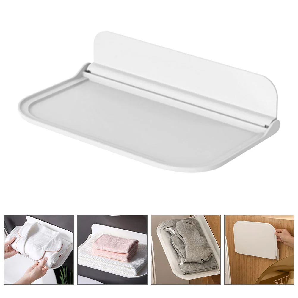 

Wall Shelf Black Shelves Floating Phone Foldable Adhesive Rack Clothing Hanging Towel Pp Bathroom Board Storage Holder
