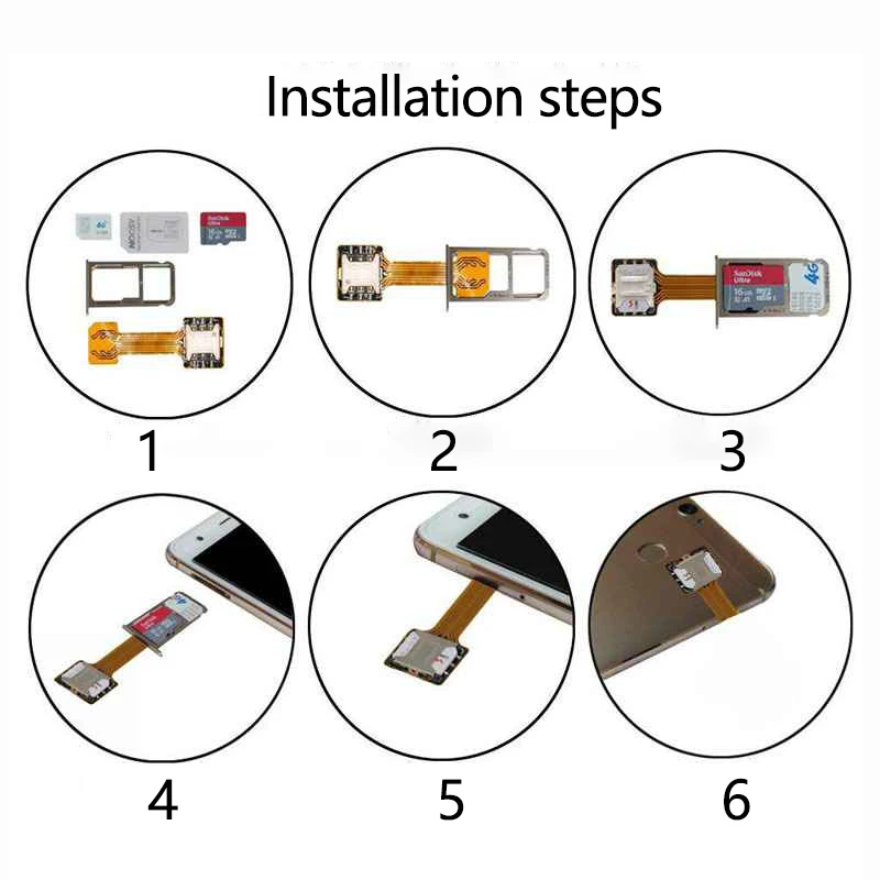 Universal DIY Android Phone TF Dual SIM Card Adapter Nano Cato Hybrid Sim Slot For Micro SD Extender