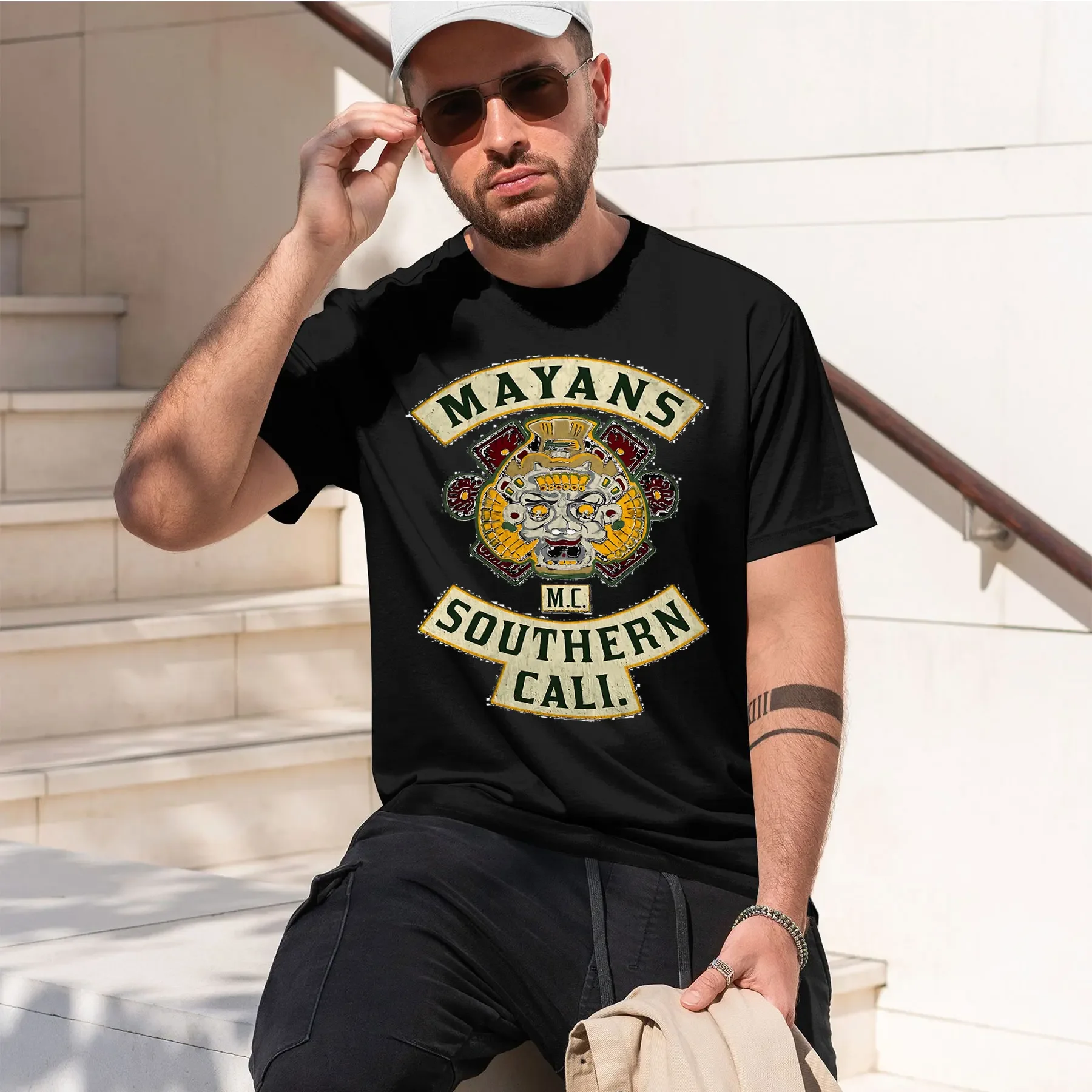 Camiseta Mayan Mc Patch 2026, nueva moda, estilo retro, estampada, divertida, de cuello redondo, para uso diario, cómoda y de gran venta.