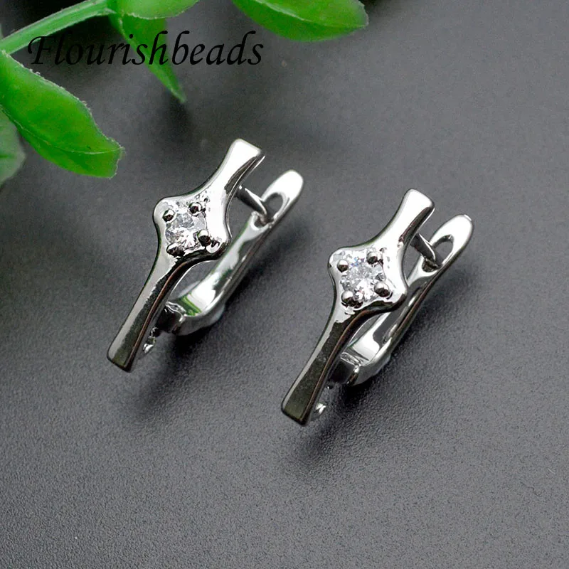 30pcs New Arrived Handmade DIY Nickle Free  CZ Beads Paved Earring Hooks Fashion Shevenzy for High Quality Jewelry Making