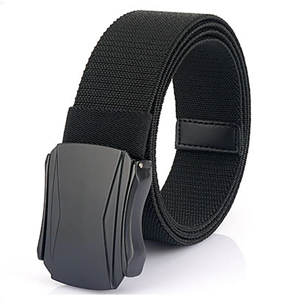 Men Jeans Belt Elastic Fashion Pants Belt Casual Belt With Quick-Release Buckle Alloy Pluggable Buckle Training Tactical Belts