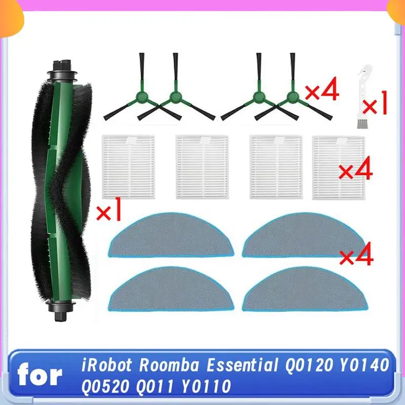 

A23P для Irobot Roomba Essential Q0120 Y0140 Q0520 Q011 Y0110, аксессуары для подметальных машин, основная боковая щетка, HEPA-фильтр, накладка для швабры