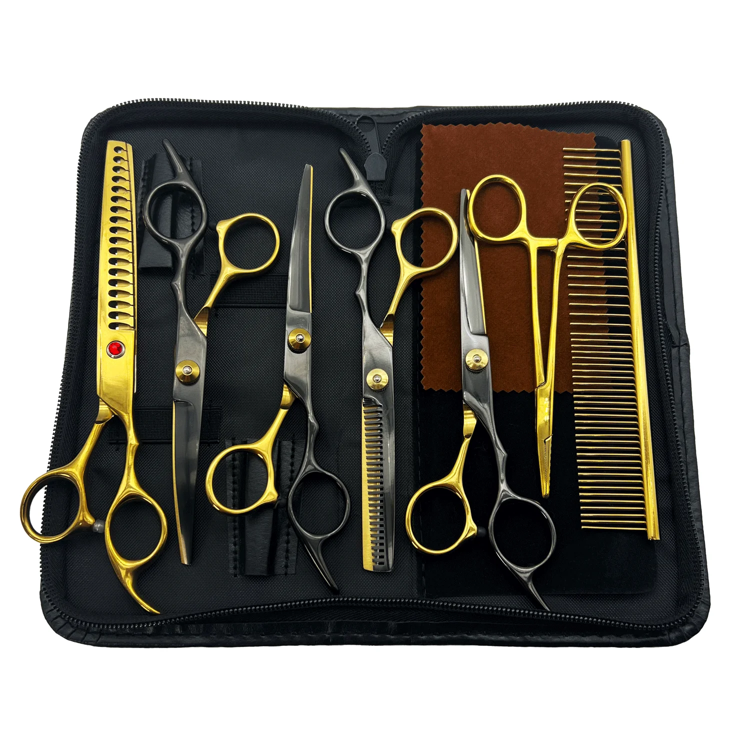 

7pcs Professional Pet Grooming Scissors Set - Dog Grooming Scissors Set Perfect For Home & Professional Pet Care!