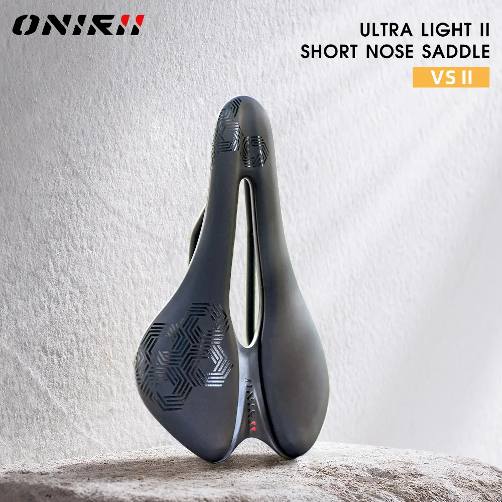 

ONIRII VS II Steel Rail Carbon Fiber Vacuum Leather Saddle High Rebound Comfortable durable Cycling Seat for Road MTB Bicycle