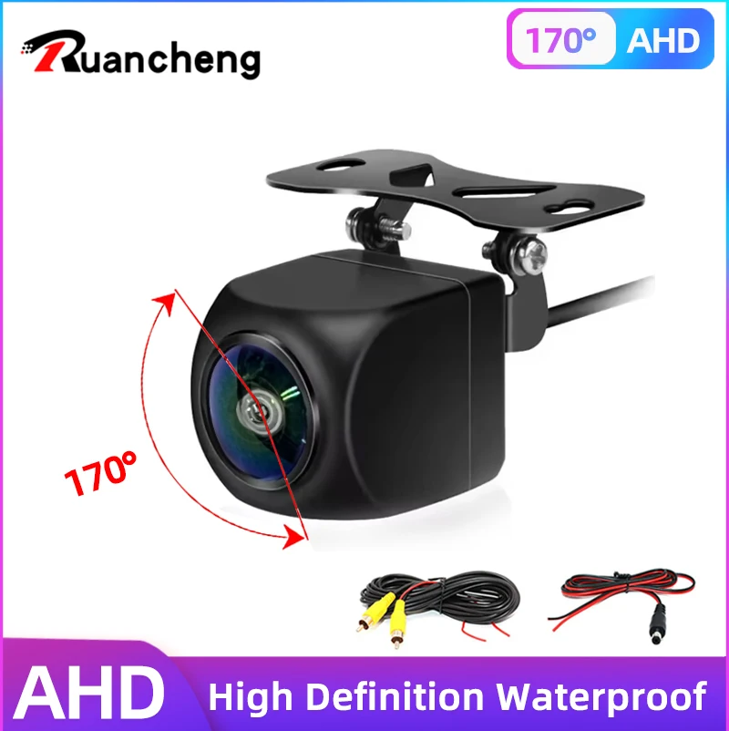 170° Black Fisheye Lens AHD Car Rear View Camera Side/Front/Backup HD Night Vision Waterproof Reverse Vehicle Universal