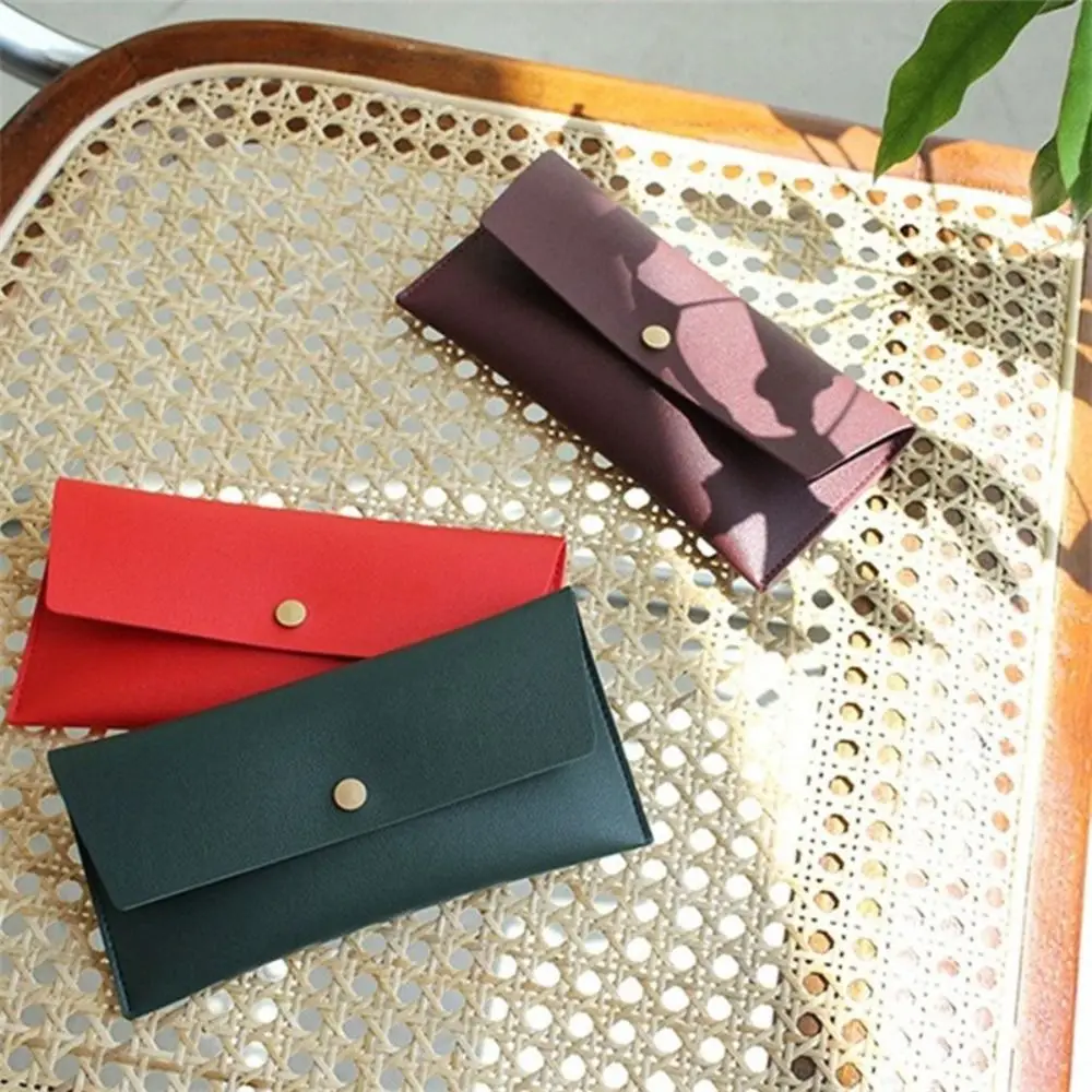 

PU Leather Envelope Wallets Simple Portable Korean Style Women Long Clutch Bag Multifunctional Coin Purse Change Bag Female