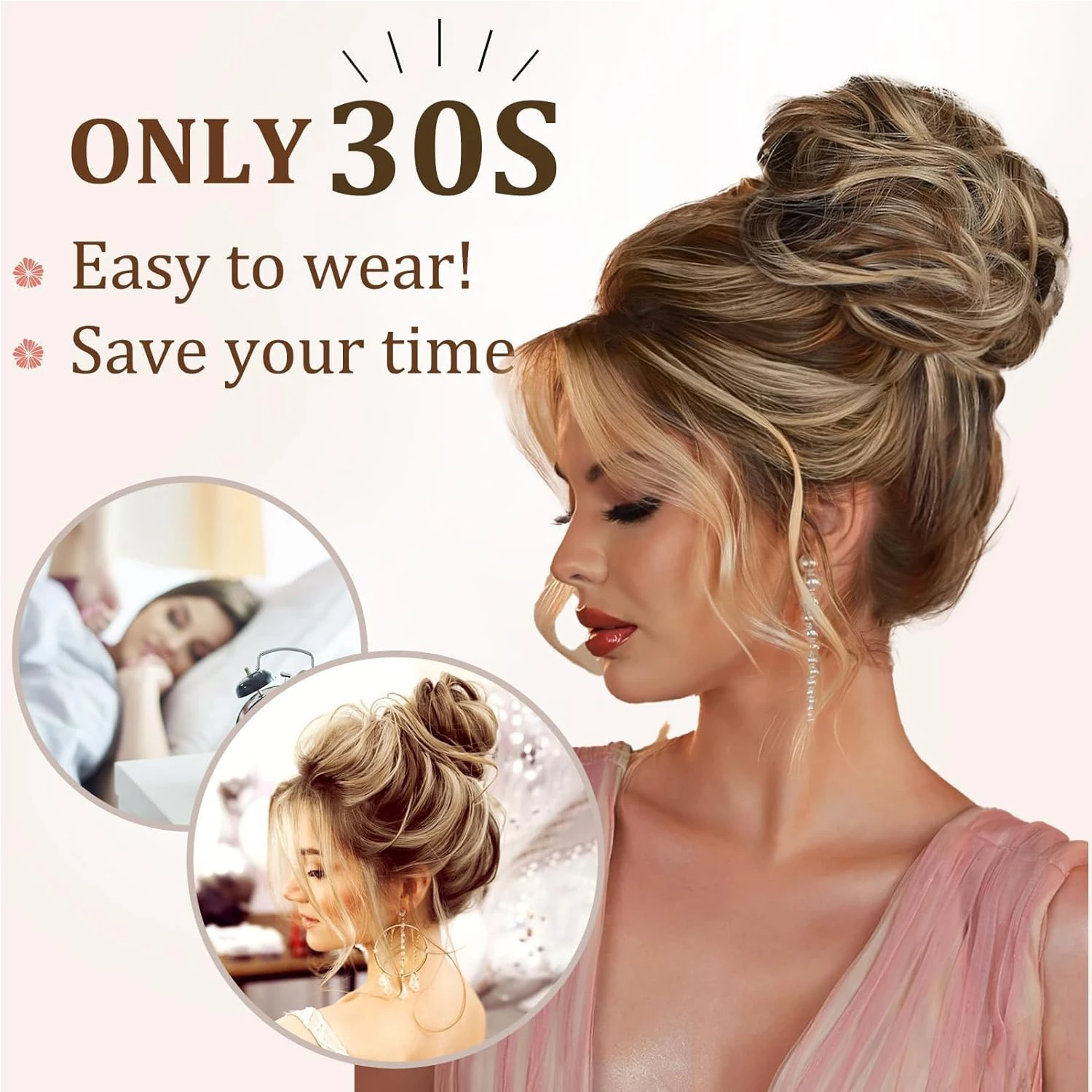 Claw Clip Wavy Curly Hair Bun  - đánh giá và giá Claw Clip Messy Bun Hair Piece