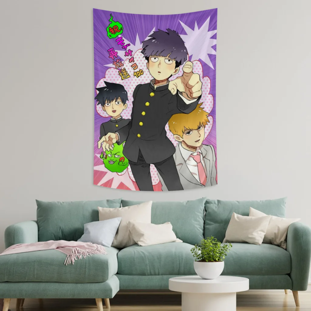 Mob Psycho 100 Tapestry  Room Décor Aesthetic Home Decoration Bedroom Wall Art