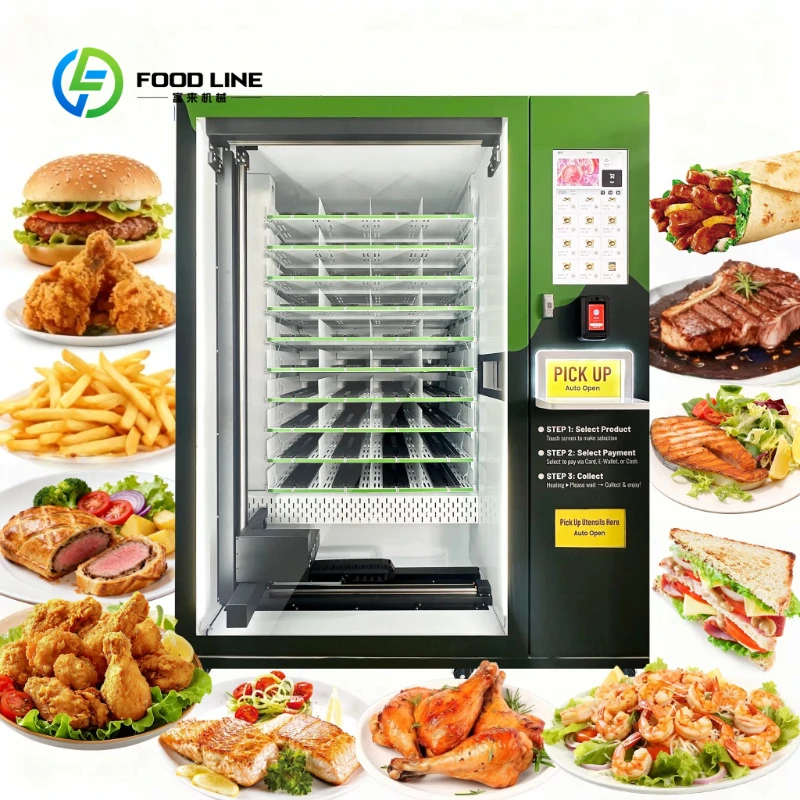 Customized Hot Food Vending Machine Touch screen Ordering Automatic Pickup for Commercial Kitchen Stainless Food Vending Machine