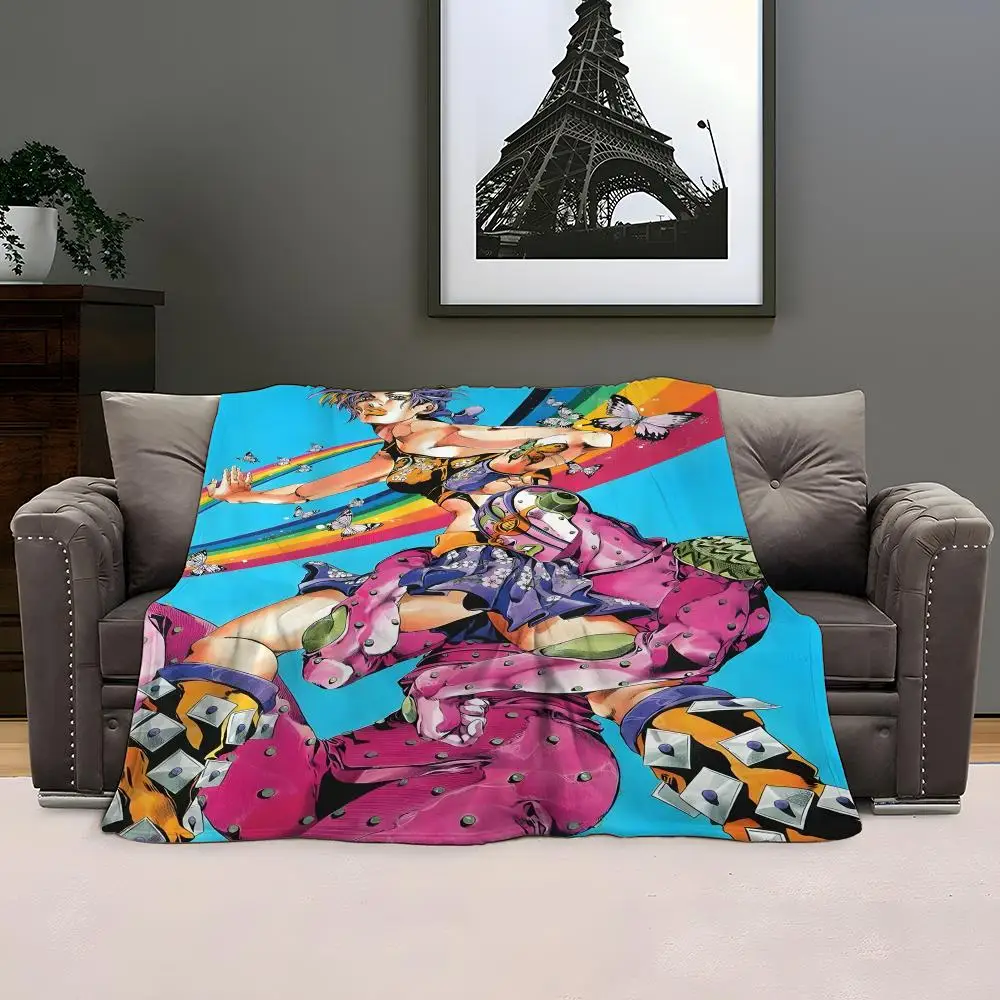 JJJ-JJoJo's مغامرة غريبة رمي لينة المرجان الصوف بطانية 310gsm رقيق دافئ رمي ل أريكة سرير الأريكة ديكور غرفة نوم