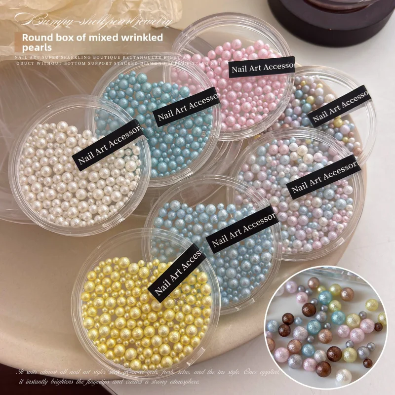 Premium Textured Pearl Nail Charms Dopamine Mixed Sizes 3D Versatile DIY Floral Press On Nail Art Decorations Accessory