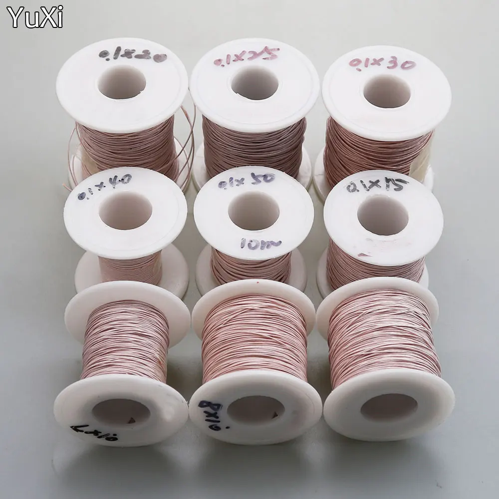 0.1x20 0.1x25 0.1x30 0.1x60 Strands Litz Copper Wire Mine Antenna Multi Core Stranded Polyester Silk Yarn Braided Cable 0.1mm