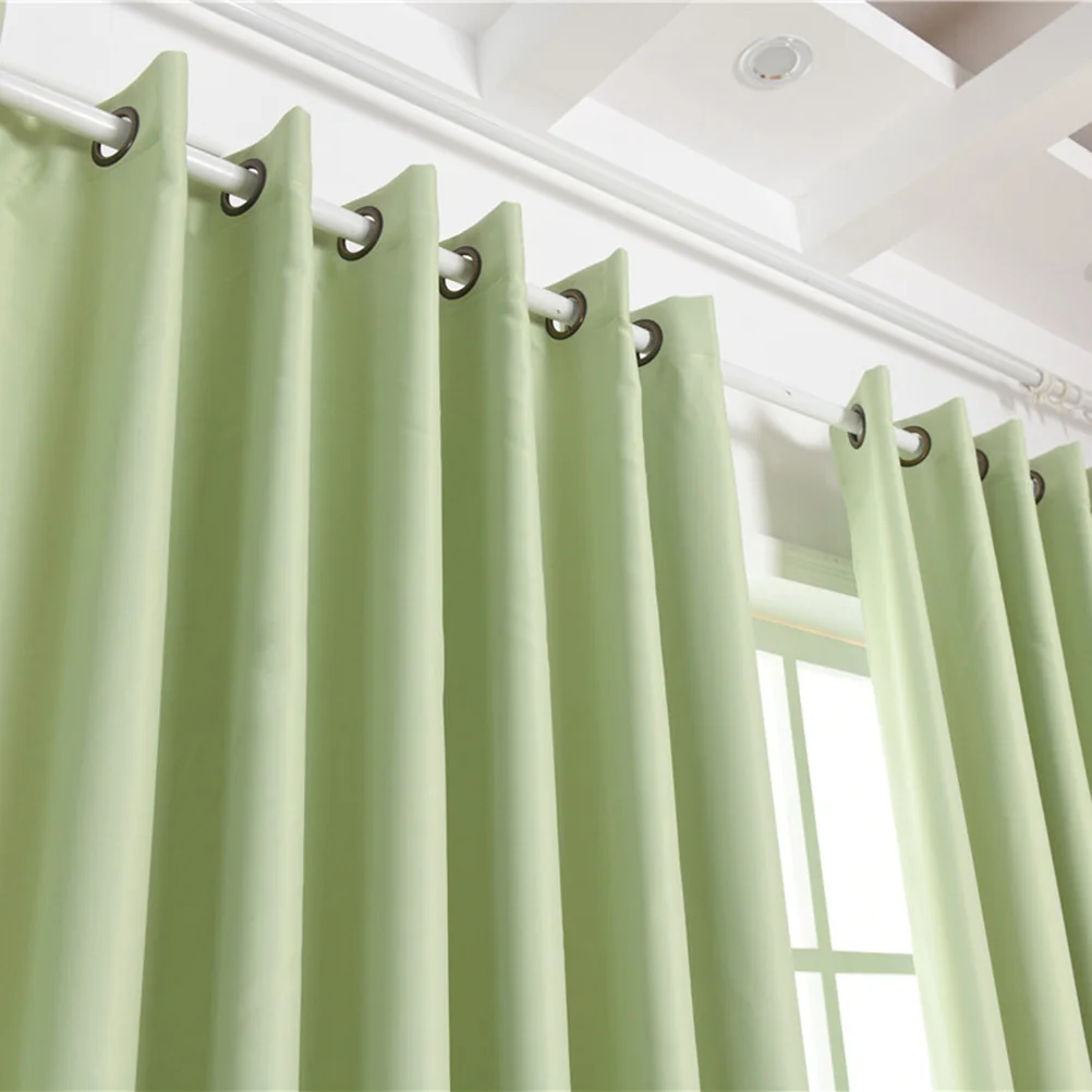 

Energy Saving Thermal Insulated Blackout Window Curtain Thick Linen Panel Light Green Size 140x245 Room Darkening Drapes