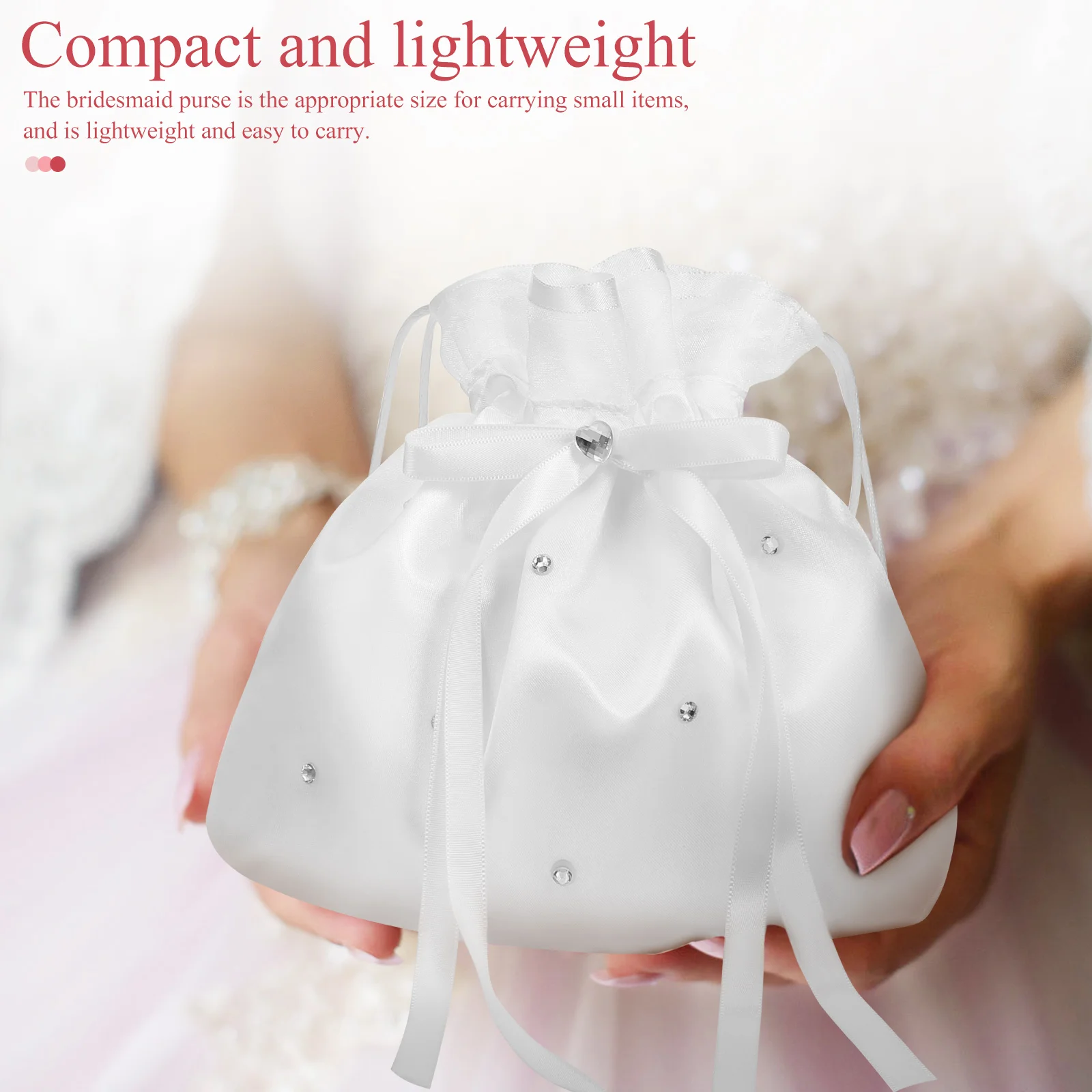 

Elegant Wedding Handbag Bride Purse Bridesmaid Pouch Drawstring Favor Bag Candy Carrier Bridal Gift Pouch Lightweight
