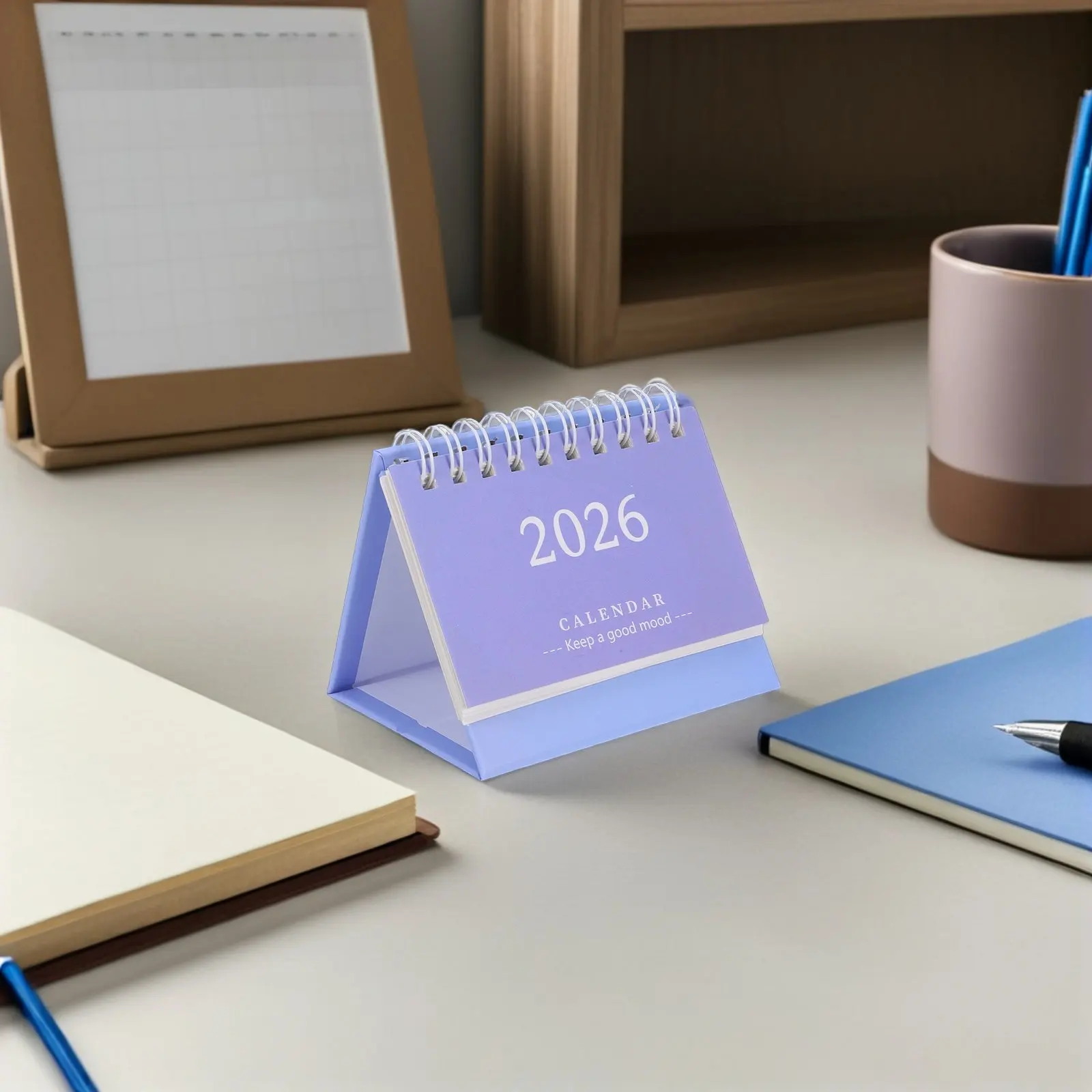 

Настольный мини-календарь на 2026 год: компактный, откидной, ежемесячный планировщик с гладкой поверхностью для письма, минималистичный, декоративный