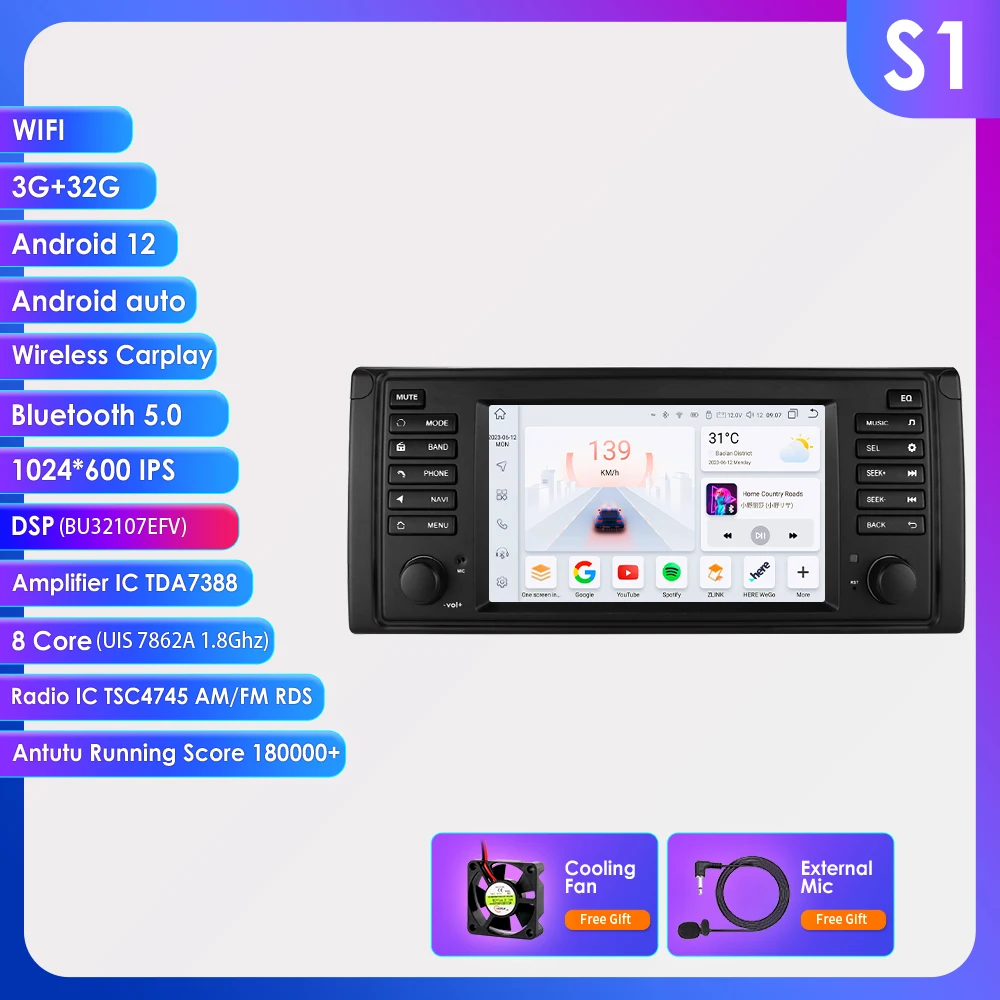 Hizpo Auto Intelligente Systemen Voor Bmw 5 Series E39 X 5 E53 M5 1996-2003 Multimedia 2din Autoradio Android 13 Auto Carplay 7862 4G