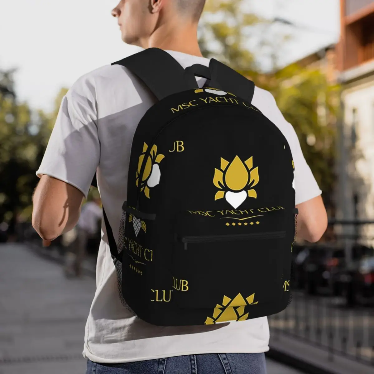MSC Yacht Club Logo Design Cap Backpack Daypack Large Capacity Kids BookBag School Bag Shoulder Bags for Men Women