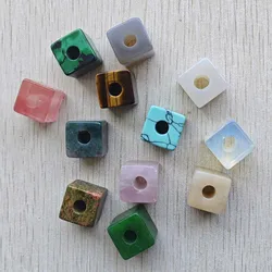 Good quality natural stone big hole cube shape beads 16mm diy jewelry accessories making 12pcs wholesale fast shipping