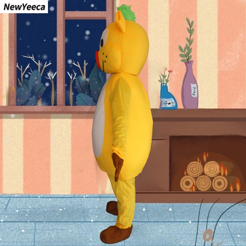 Disfraz de Mascota de Cosplay de muñeca amarilla Linda para adultos, ropa de fiesta divertida, trajes de Halloween