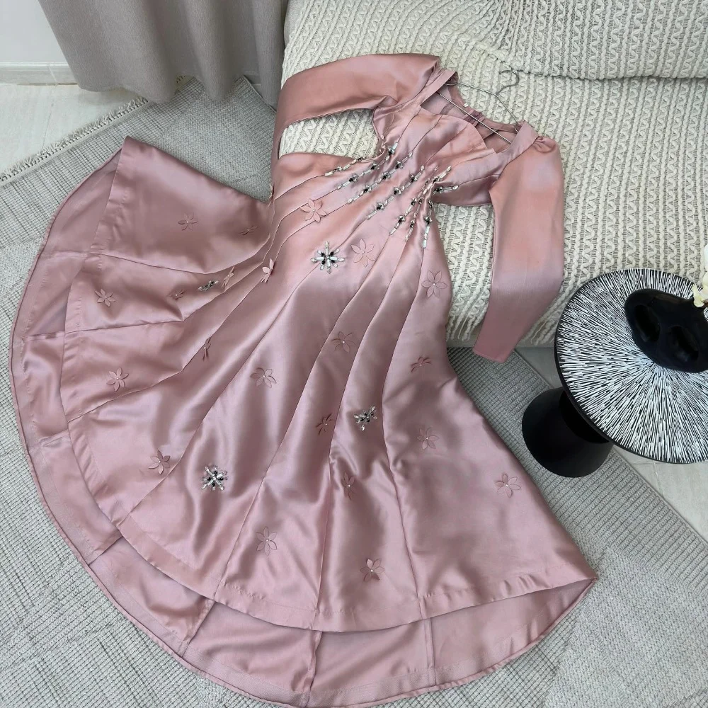 Customized Matching Pleat Beading Applique Sequined A-line Square Neck Long Dresses Prom  Sexy Modern Style Exquisite