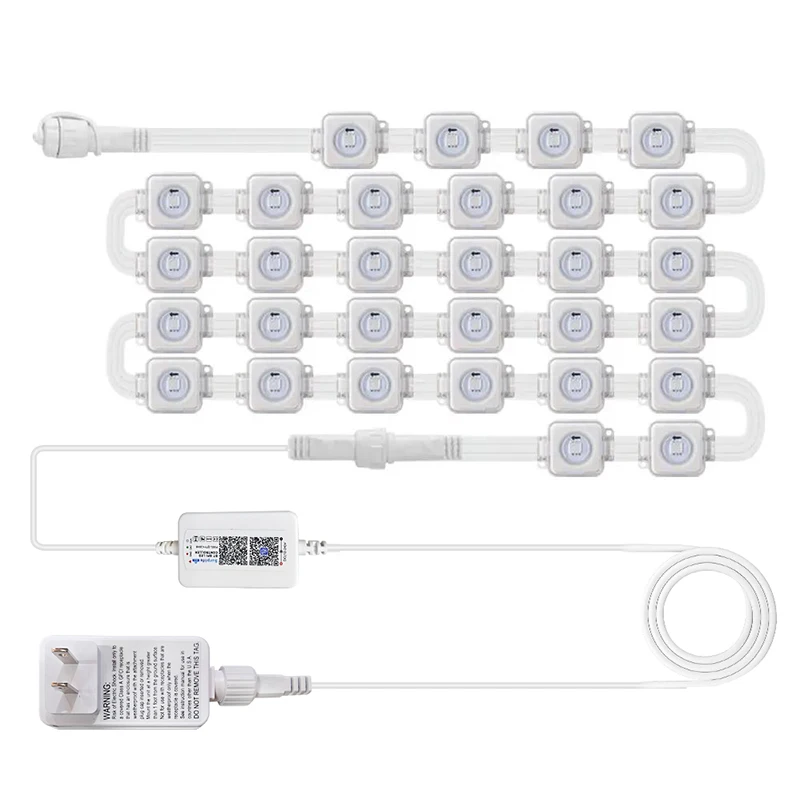 Impermeável Eave Lights para Casa, Smart String Lights, Cenas DIY, Decoração de Festa de Natal, Decoração Permanente de Férias, RGB, 20m