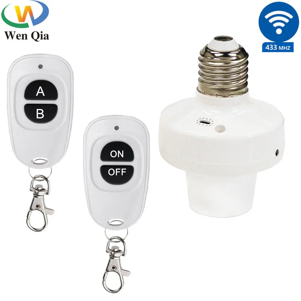 E27 Wireless Lamp Holder 433MHz Light Switch 110V 120V 220V 230V 240V Remote Controller Switch,500W E27 Socket Base for LED DIY