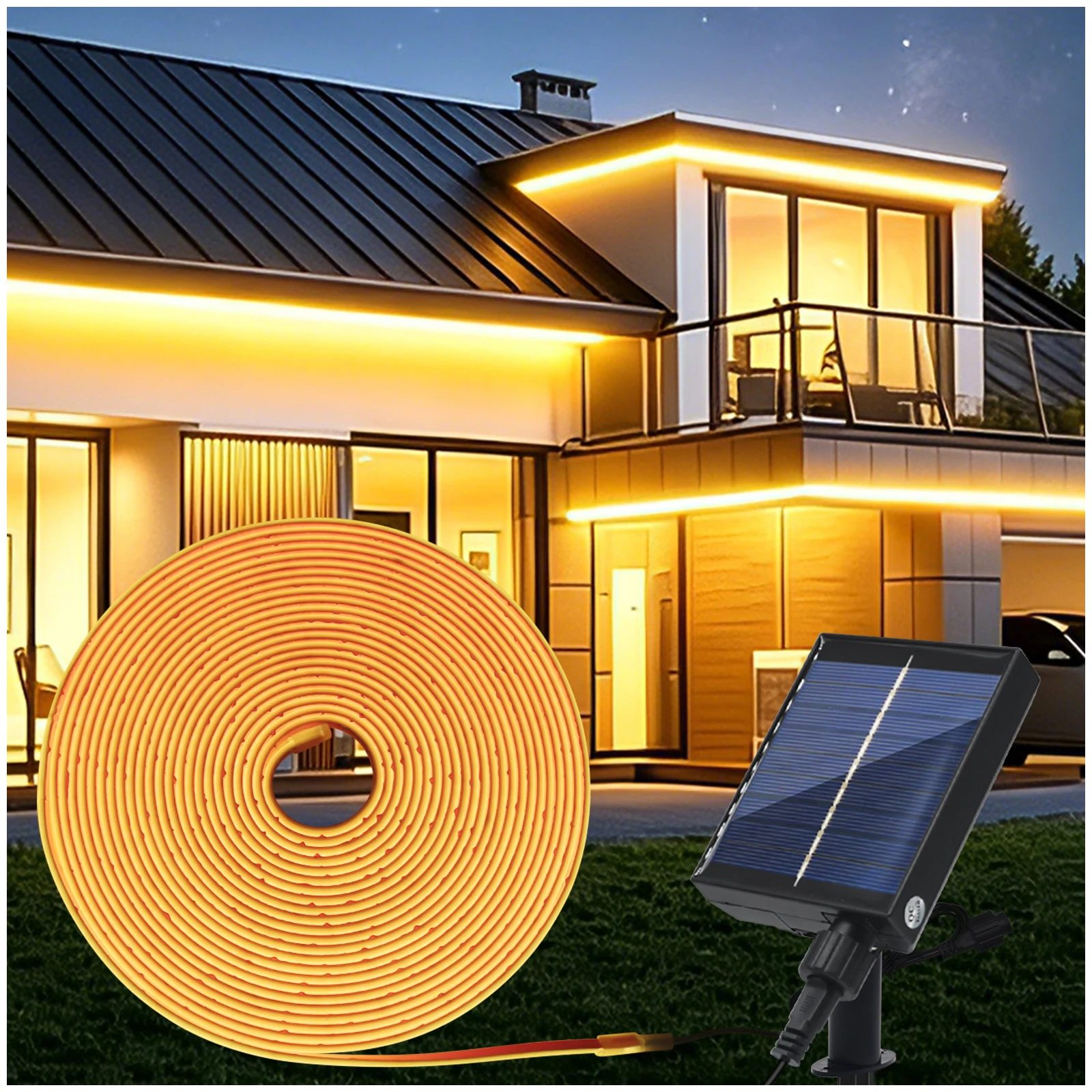24V COB Neon-Streifen IP68 Wasserdicht Weiß/Rot/Eisblau/Rosa/Grün/Lila Solarbetriebenes Flexibles Band LED-Licht – Detail 9