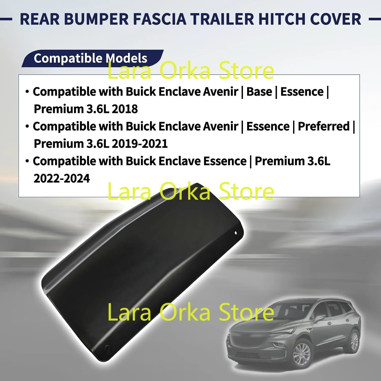 Rear Bumper Fascia Trailer Hitch Cover Compatible with Buick Enclave 2018 - 2024 Tow Hook Cover Replaces 84168120