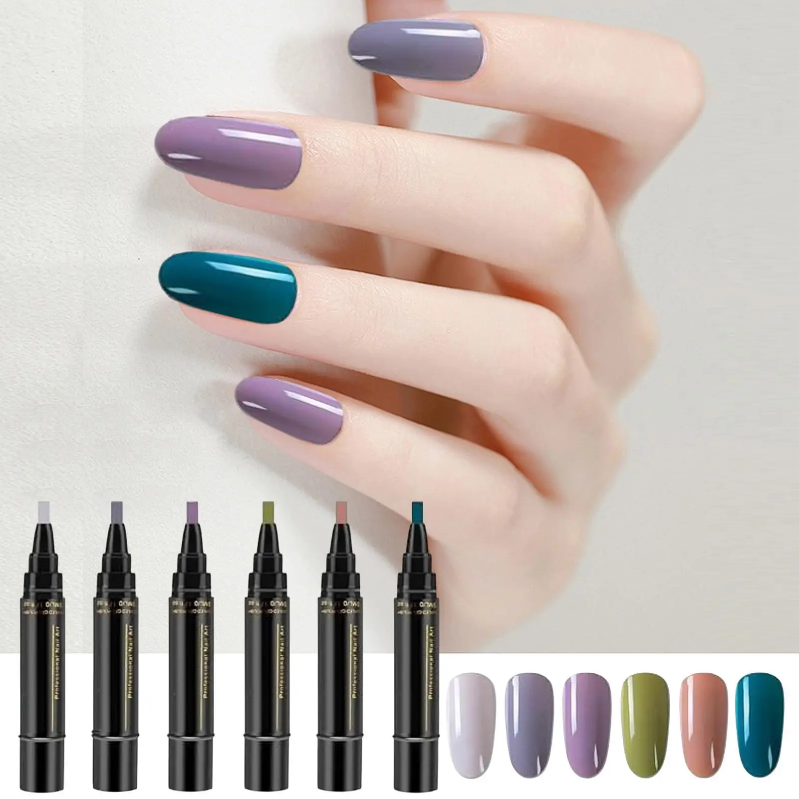 

Nail Polis h Pen For Women Quick-Dry Nail Polis h Painting Kit 6 Colors No UV Nail Polis h Painting Accessories For Professional