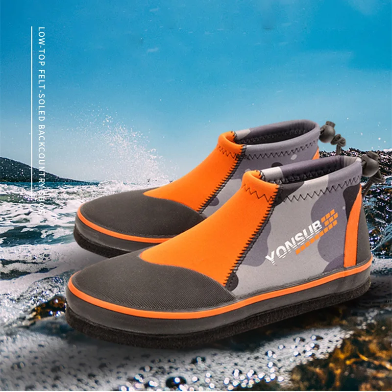 Fishing Shoes, Upstream Water Boots, Felt Sole with Nails Shoes, Reef Rock Sea River Beach Diving Surfing Hunting Wading Boots