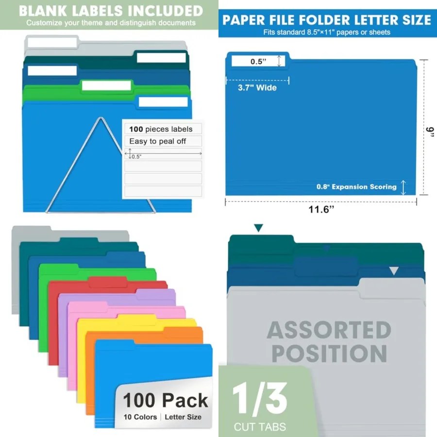 

Красочные папки для файлов с вырезами 1/3 для организации офиса и школы Папки для файлов размеров с буквами разных цветов для бизнеса
