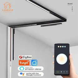 Thin Zigbee Magnetic Blcak Track Rail Light System Simple Modern Embedded Flexible Fixture LED Spotlight Ceiling Indoor Living