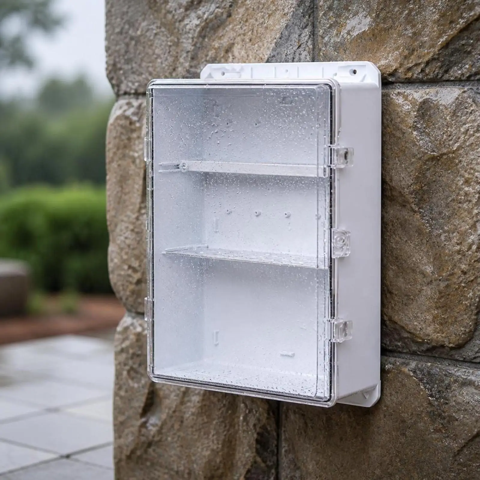 Outdoor Waterproof Socket Box Weatherproof Electric Enclosure Tight Grip Clear PC Body for Patio Wall Mount - view 5