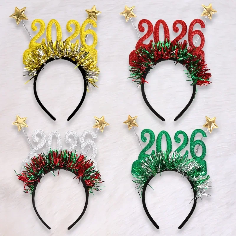 Christmas 2026 Digital Headband New Year's Eve Decoration Headband Star Colored Strips Holiday Party Headband Headband Headband7